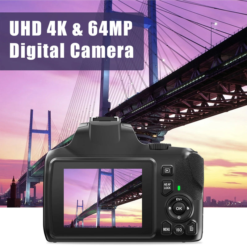 Digital Camera 4K 64MP SLR Camera Digital Photography Camera 10X Optical Zoom Youtuber Camera Webcam Digital Photography Camera