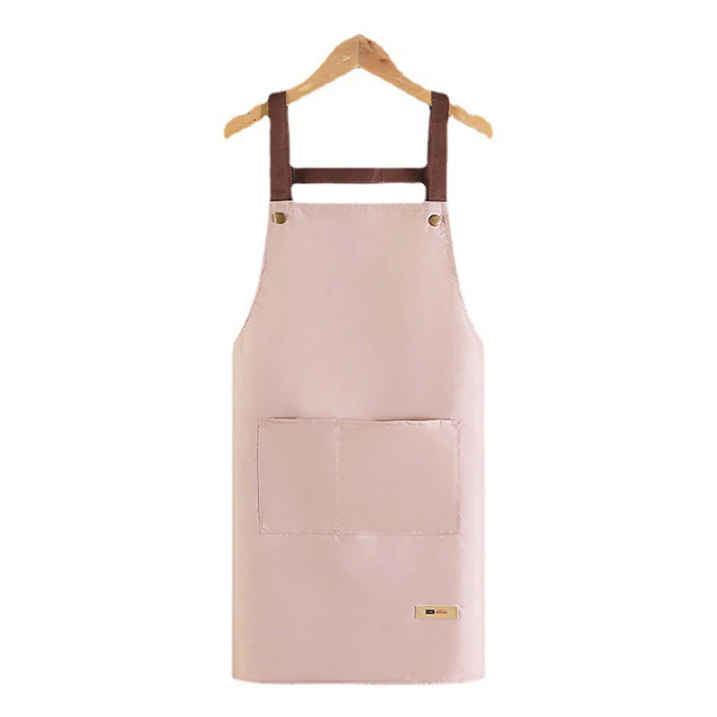 Perfessional Kitchen Apron Women Waterproof Fashion Apron with Pockets Women Taller Waiter Apron Chef Work Uniform