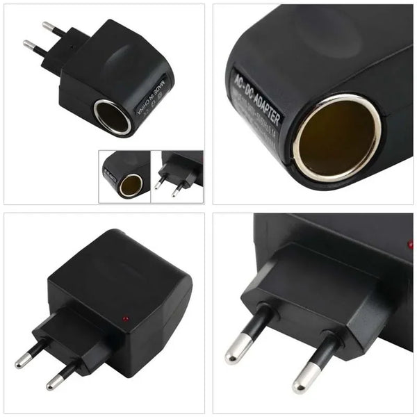 220V AC to 12V DC Car Cigarette Lighter 110V-220V AC to 12V DC EU Home Plug Wall Power Socket Plug Power Adapter Converter