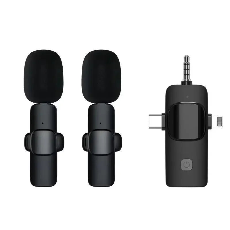 Basix 3-in-1 Mini Lavalier Microphone Outdoor Portable Live Streaming Shooting Interview Mini Multifunction Wireless Microphone