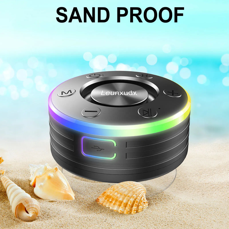 IPX7 Waterproof Bluetooth Speaker Bathroom Suction Cup Bass Loudspeaker Wireless Music Player Support FM Radio Handsfree Call