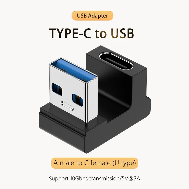 5A Type-C OTG Adapter 240W Fast Charging Data Converter USB 4.0 40Gbps Support 8K 60hz USB C 90/180 Degree Elbow Adapter