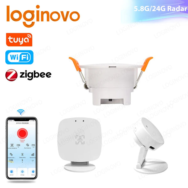 ZigBee Wifi MmWave Radar Human Presence Motion Sensor Detector Tuya Smart Life Home Automation Luminance/Distance Detection