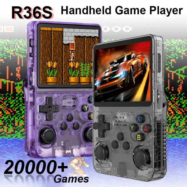 R36S Game Console 3.5Inch IPS Screen 64G Games Handheld Pocket Game Player 3D Joystick Portable Video Game Machine Open Source