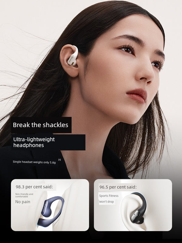 Seena Bluetooth Headset Ear-Mounted Gas Bone Conduction Open Non in-Ear Wireless Sports Running Dedicated 2024 New Arrival