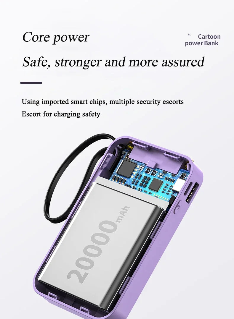 Mobile Power Bank 20000mah Powerbank Portable Charger External Battery 20000 Mah Power Banks Gifts