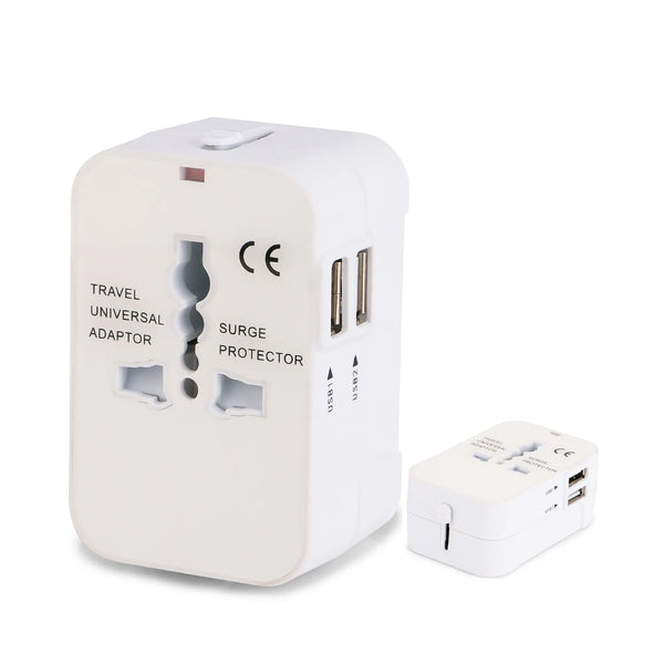 All in One Universal International Plug Adapter 2 USB Port World Travel AC Power Charger Adapter AU US UK EU Converter