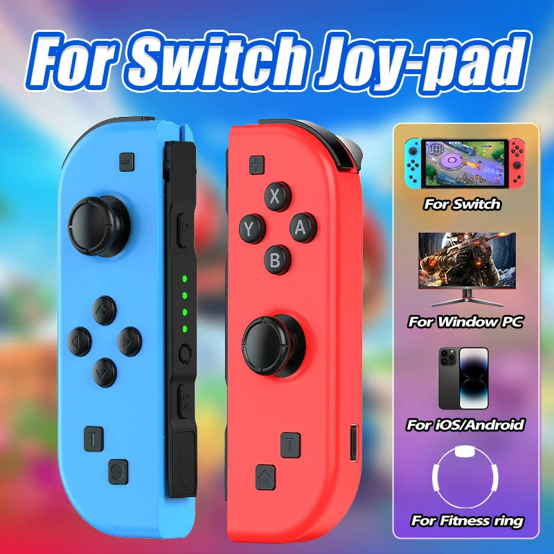 Joypad For Nintendo Switch Wireless Controller For Joycon/iOS/Android/PC BT 6-axis Gyro Gamepad Vibration Turbo Control NO Strap