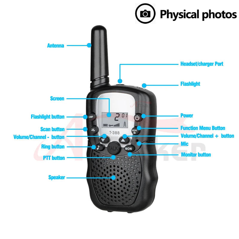 Walkie Talkie Quansheng Woki Toki GMRS PMR Child Handheld Digital Toys For Kids Boys Birthday Christmas Gifts Children's Radio