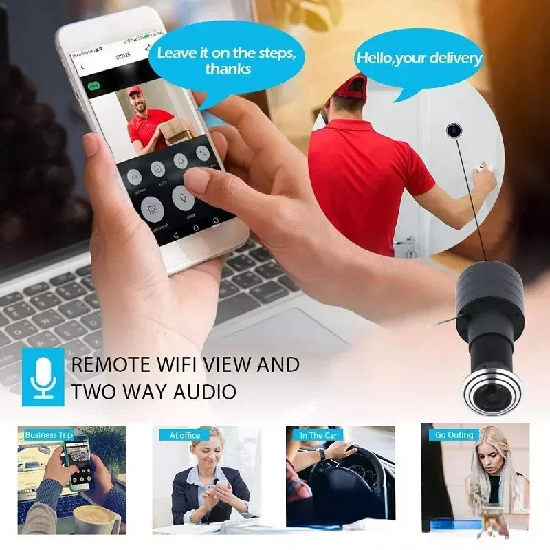 Tuya Smart Life Video Peephole Wifi Camera Motion Detection Door Viewer Wireless Video Door Eye Camera Home Security Protection