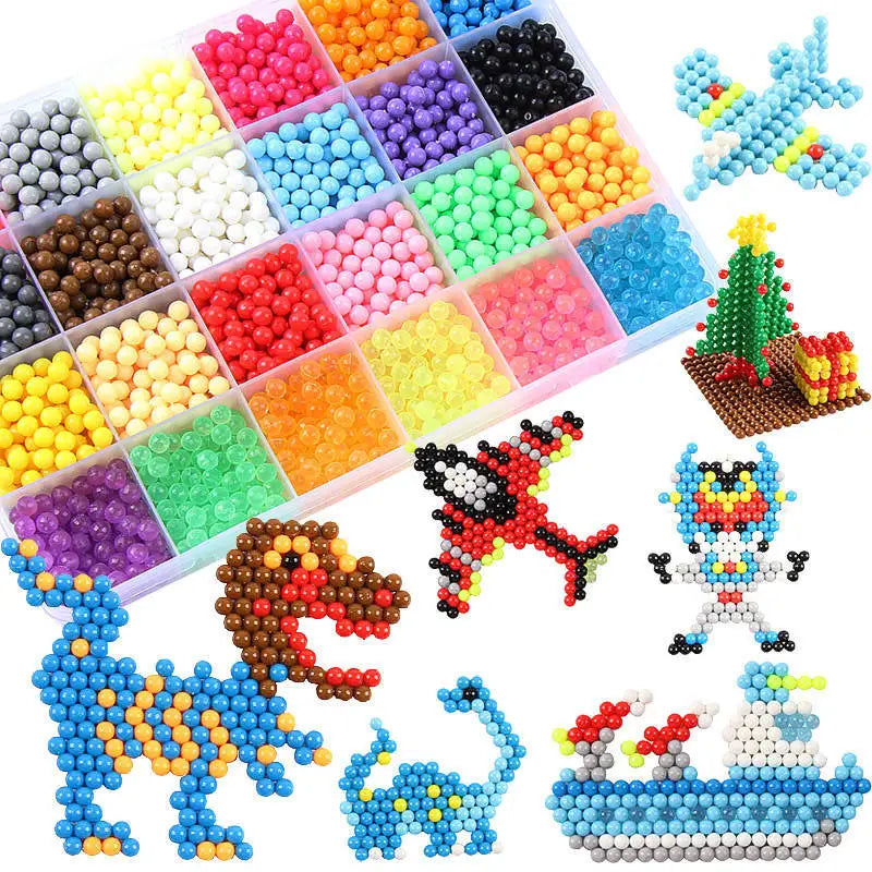 300pcs DIY Water Spray Beads 36 Colors Refill Beads Puzzle Crystal Set Ball Game 3D Handmade Magic Toy for Children Manualidades