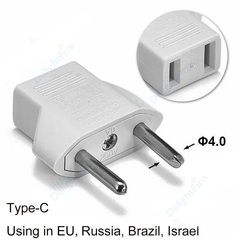 US To EU Plug Adapter Japan Chinese American To Euro European Travel Adapter 2Pin Plug Type C Power Converter Electric Socket