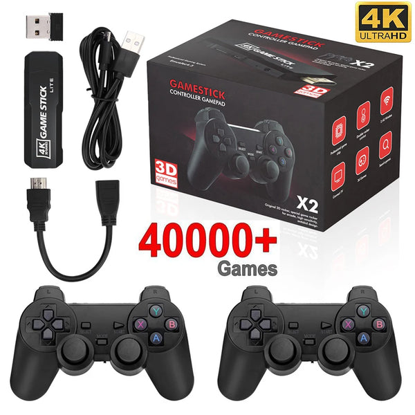 GD10 Retro Video Game Console 4K HD Output Game Stick Emuelec 4.3 System 2.4G Wireless Controllers 3D PSP/PS1 40Simulators Games