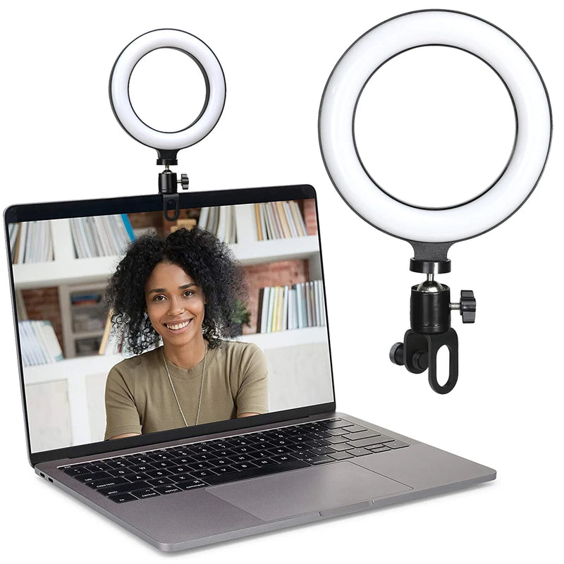 6.3 Inch LED Ring Lights Round Lamp Selfie Live Streaming USB Desktop Clip for Youtube Macbook PC Laptop Computer Tiktok Stream