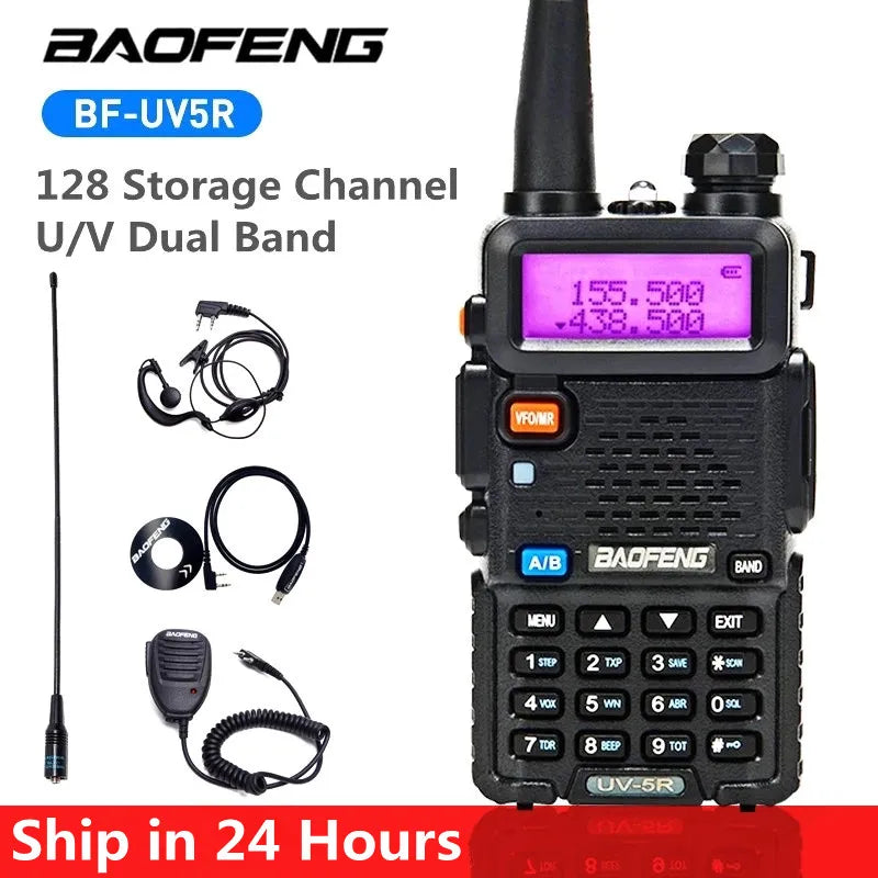 Original Baofeng UV5R Walkie Talkie Dual Band 136-174Mhz & 400-520Mhz Portable BF UV-5R Two Way Radio Pofung HF Transceiver