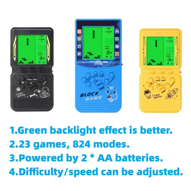 New Block Game Console big Screen Built-in 23 Brick Games Adjustable Speed/Difficulty Retro electronic game children's toy gift