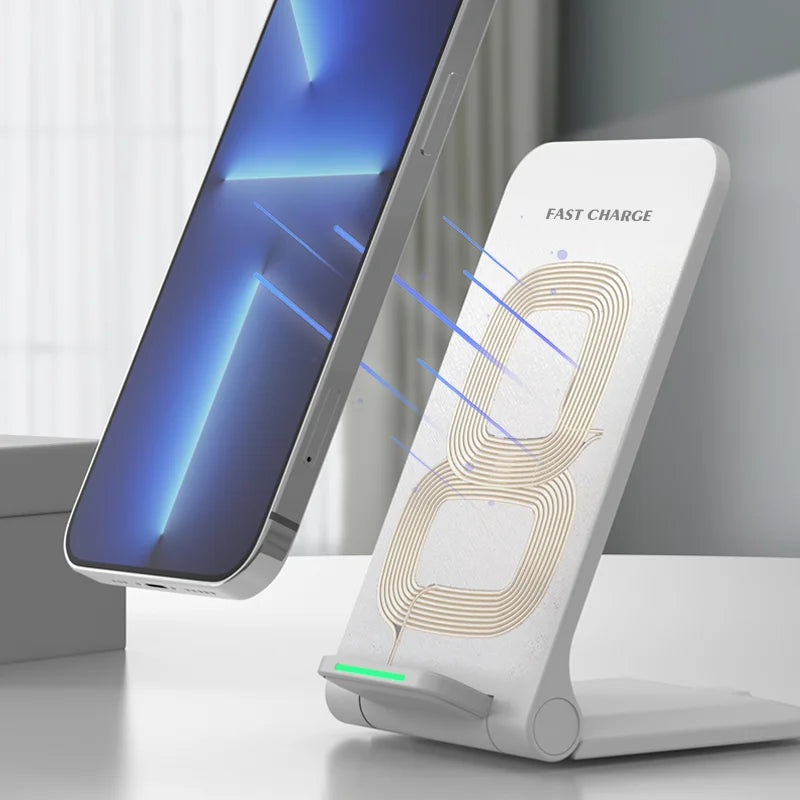 30W Wireless Charger Dock for Pocophone F1 ASUS ROG Phone 7 Samsung S21 FE TCL Wireless Induction Fast Charging Pad Foldable