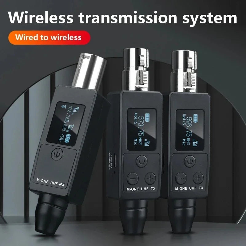 UHF Wireless Microphone Converter XLR Transmitter And Receiver For Dynamic Microphone Guitar Receiver Transmission Adapter