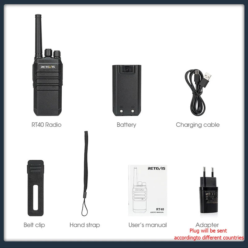 Retevis RT40 DMR Digital License-free Walkie Talkie PMR446 Analog Walkie-talkie 1 or 2 Pcs Portable Two-way Radio for Security