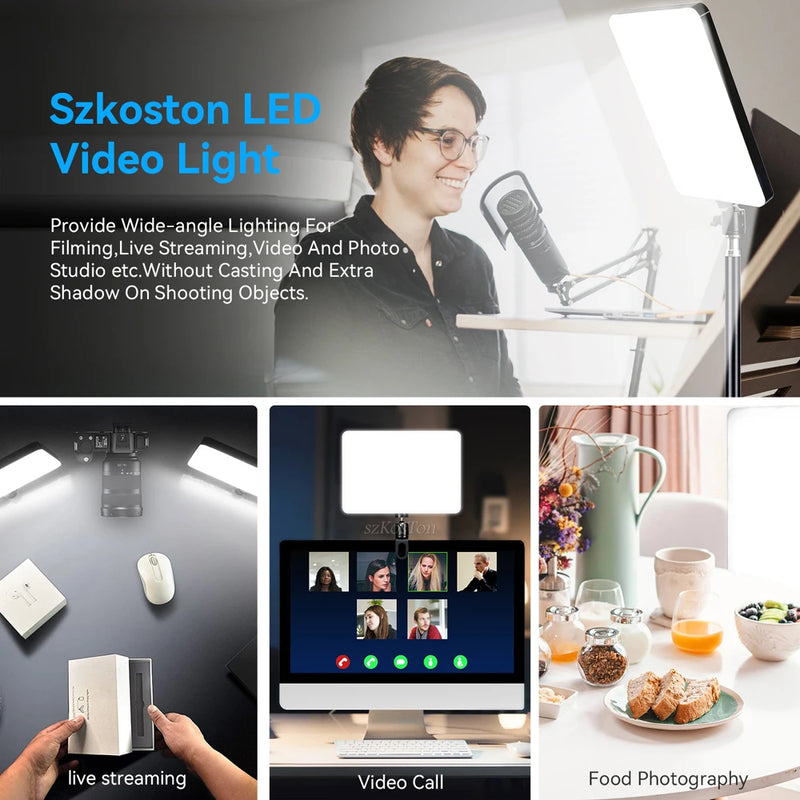 8/12 Inch LED Photography Video Light Panel Lighting Photo Studio Lamp Kit For Shoot Live Streaming Youbube With Tripod Stand