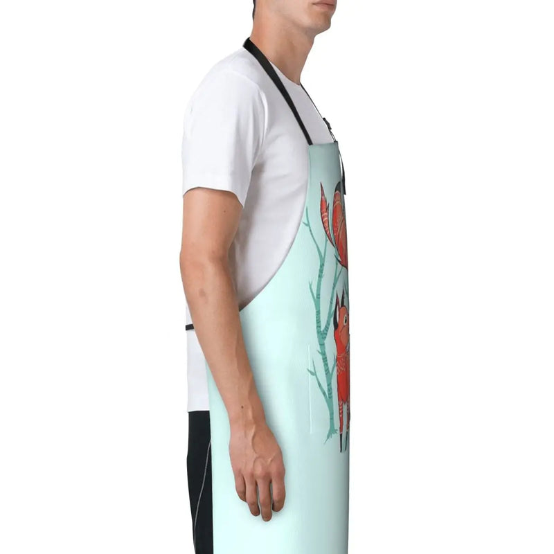 Winter Fox-1725007506.7446744 Waterproof Kitchen Apron For Women/Men With Pockets Work Restaurant Shop Waiter Work Uniform