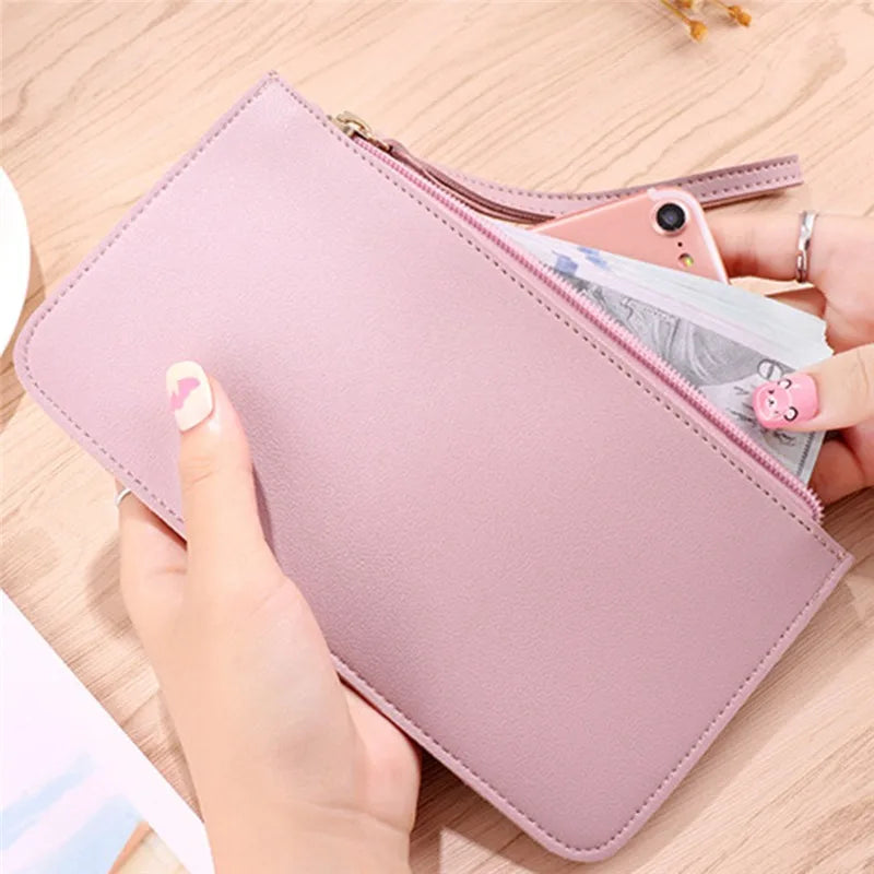 Pu Leather Women Wallet Clutch New Fashion Women's Purse Best Phone Wallet Female Case Phone Pocket Black