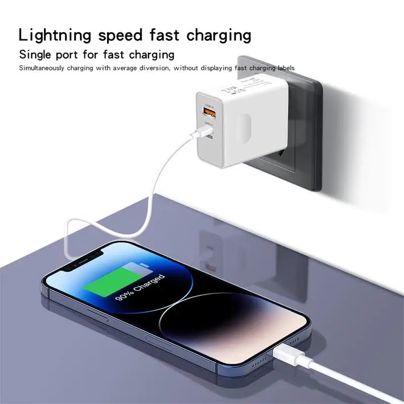 Xiaomi 120W Fast Charger USB 3.0 Type-C PD Cable Fast Charging Quick Charge Adapter For iPhone Samsung Xiaomi Pixel Cellphones