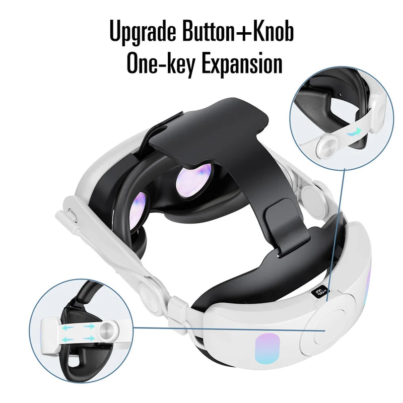 Head Strap with 6000mAh Battery for Meta/Oculus Quest 3 ,Adjustable and ComfortablElite Strap Enhanced Support and Balance in VR