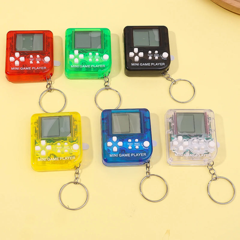 Pocket Mini Classic Game Machine Keychain Anti Lost Key Ring Children Handheld Retro Nostalgic Game Console Video Game Players