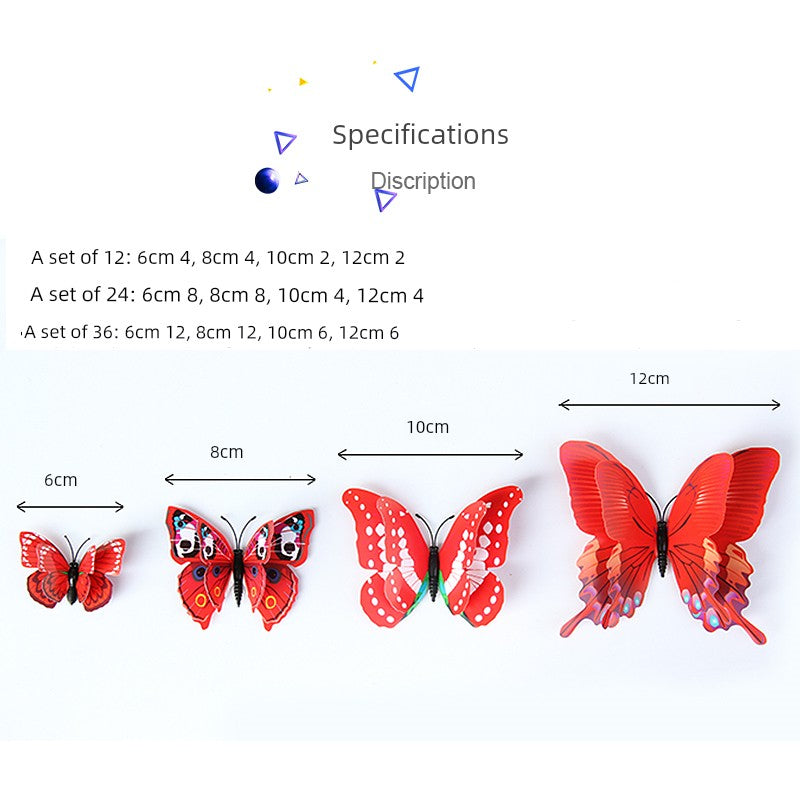 Artificial Butterfly Three-Dimensional Self-Adhesive Bedroom Curtain Wall Sticker