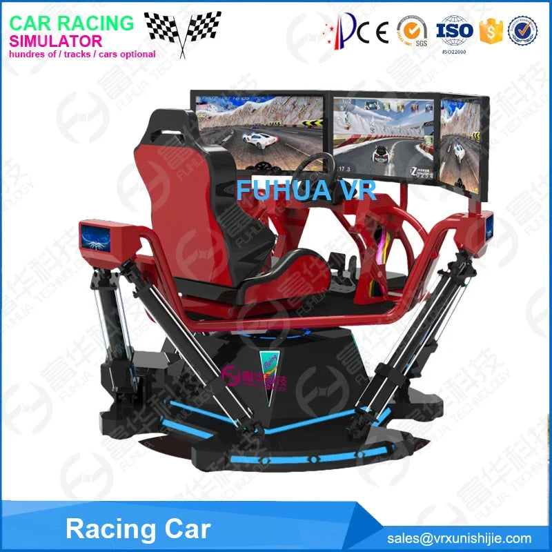 Factory hot sale sim racing 6 axis motion vr racing game machine car simulator Triple screen motion racing simulator