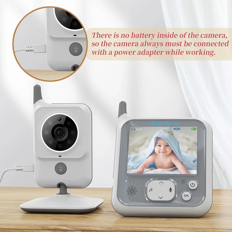 TakTark Video Baby Monitor 3.2 Inch / 2.8 Inch Wireless Security Camera Auto Night Vision Intercom Temperature Monitoring Nanny