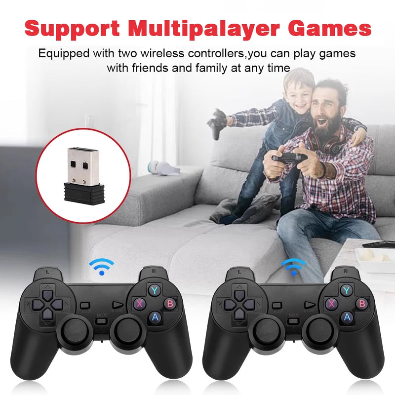 GD10 x2 4K Game Stick 3D 32G 64G 128G Video Game Consoles Wireless Gamepad HD 60fps 40000 Games Emuelec4.3 System FC Gamebox