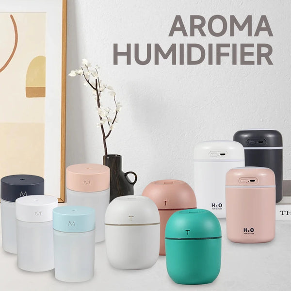 Mini Ultrasonic Air Humidifier Portable USB Aroma Diffuser Car Essential Oil Humidifier Home Scent Diffuser with LED Lights