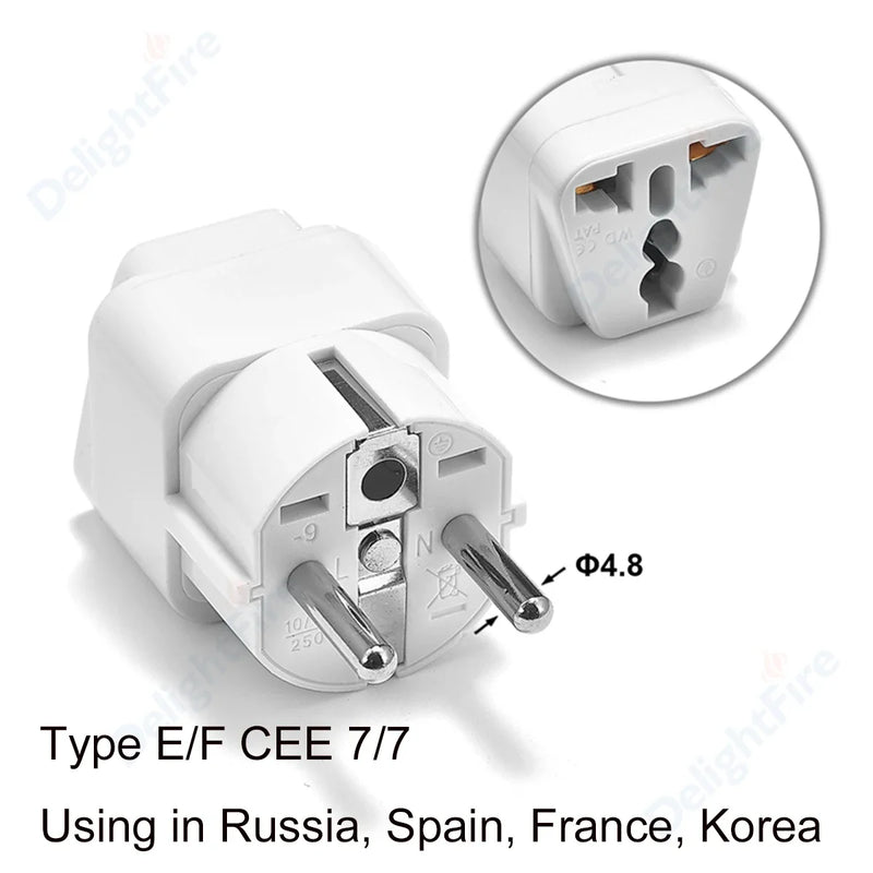 EU Plug Adapter AU UK US To EU Euro Plug Adapter Converter European Travel Adapter Australia USA CN to EU Electric Socket Outlet