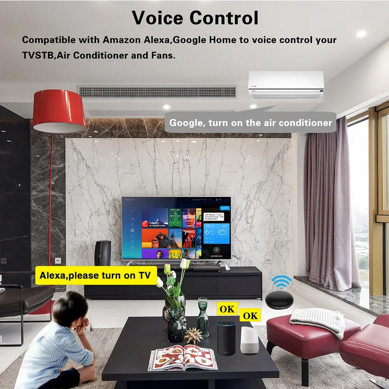 Tuya WiFi IR Remote Control for Air Conditioner TV, Smart Home Infrared Universal Remote Controller For Alexa,Google Home