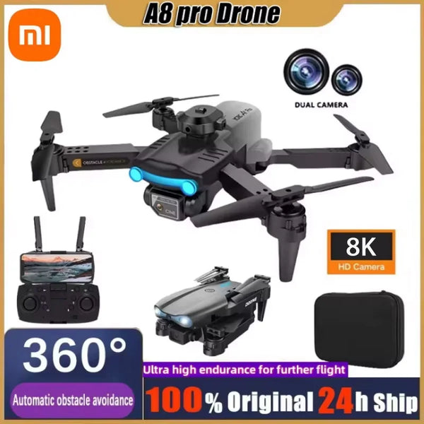 XIAOMI NEW A8 Pro Drone 4K HD Dual Camera GPS Professinal Aerial Photography Folding UAV WIFI RC Helicopter Obstacle Avoidance