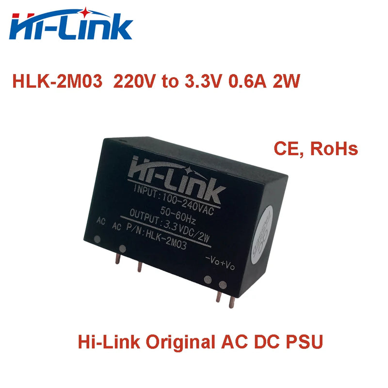 Hilink HLK-2M05 220V to 3.3V 5V 9V 12V 15V 24V 2W AC DC Isolated Power Supply Module Transformer Mini Size Smart home