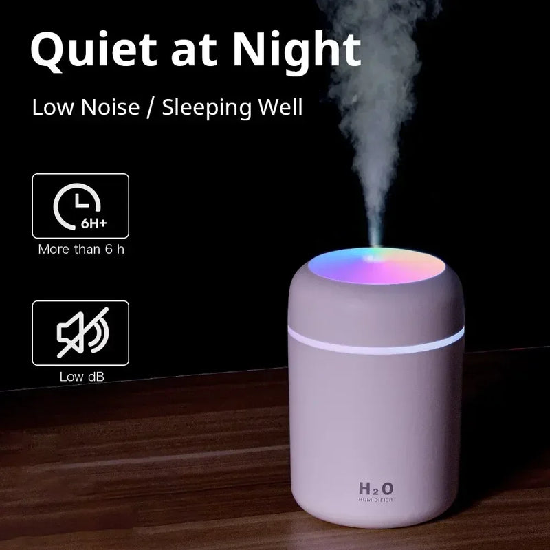 Portable LED light mini 300ml h2o Spray Mist humidifier Double Wet Aroma Essential Oil Diffuser Car ship usb air humidifier