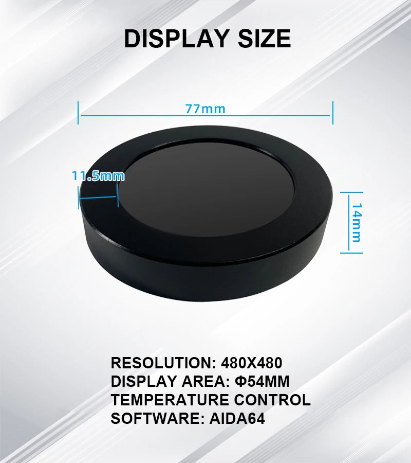 2.1 Inch Round Screen IPS Dynamic Display Temperature AIDA64 Circle Monitor DIY Covering 120/240/360 Water Cooling PC CPU AIO