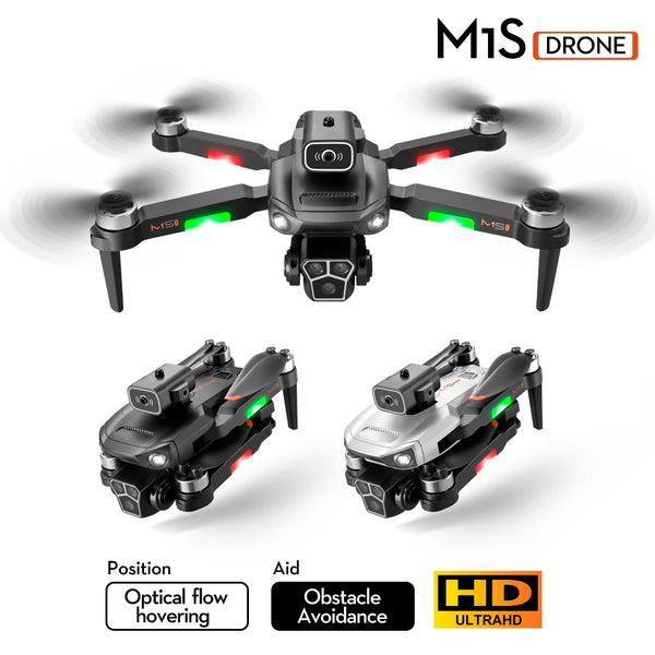 New M1s Mini Drone 4K Professinal Three Camera Wide Angle Optical Flow Localization Four-way Obstacle Avoidance RC Quadcopter