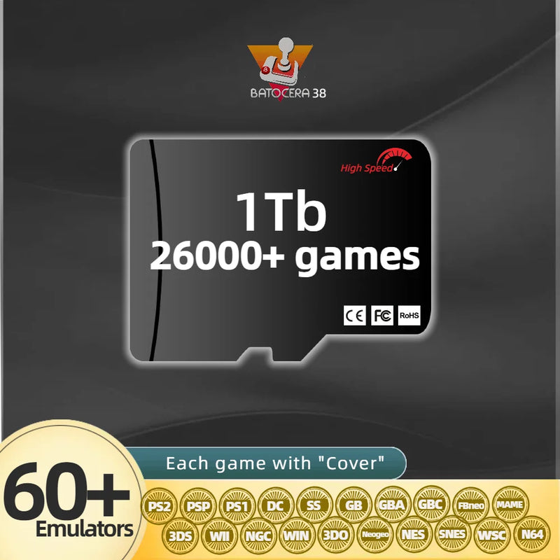 TF Game Card SSD For Anbernic Win600 Steam Deck Memory Retro Games Portable Handheld Plug&Play Batocera 38 System PS2 3DS 2T 1T