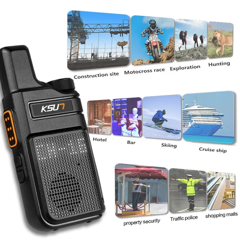 KSUN X-M6 Mini Two Way Radio FRS PMR 446 Walkie Talkie Profesional Portable Small Radios Comunicador Transceiver Station 1or 2