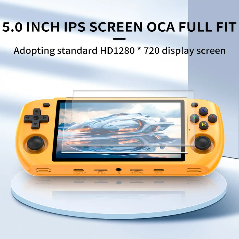 POWKIDDY NEW RGB10 MAX3 5.0 Inch 1280*720 Ips Screen Retro Open Source Linux Jelos Video Handheld Game Console Children's Gifts