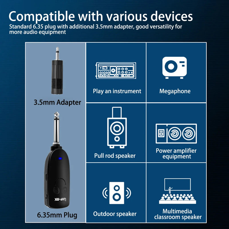 UHF Wireless Saxophone Microphone System Clip on Musical Instruments Wireless Receiver Transmitter for Saxophone Trumpet