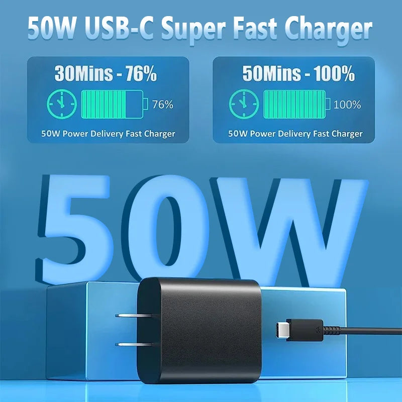 PD 50W Super Fast Charger For Samsung Galaxy S22 S23 S20 Ultra A53 A54 8S USB C To Type C Cable Quick Charging Phone Accessories