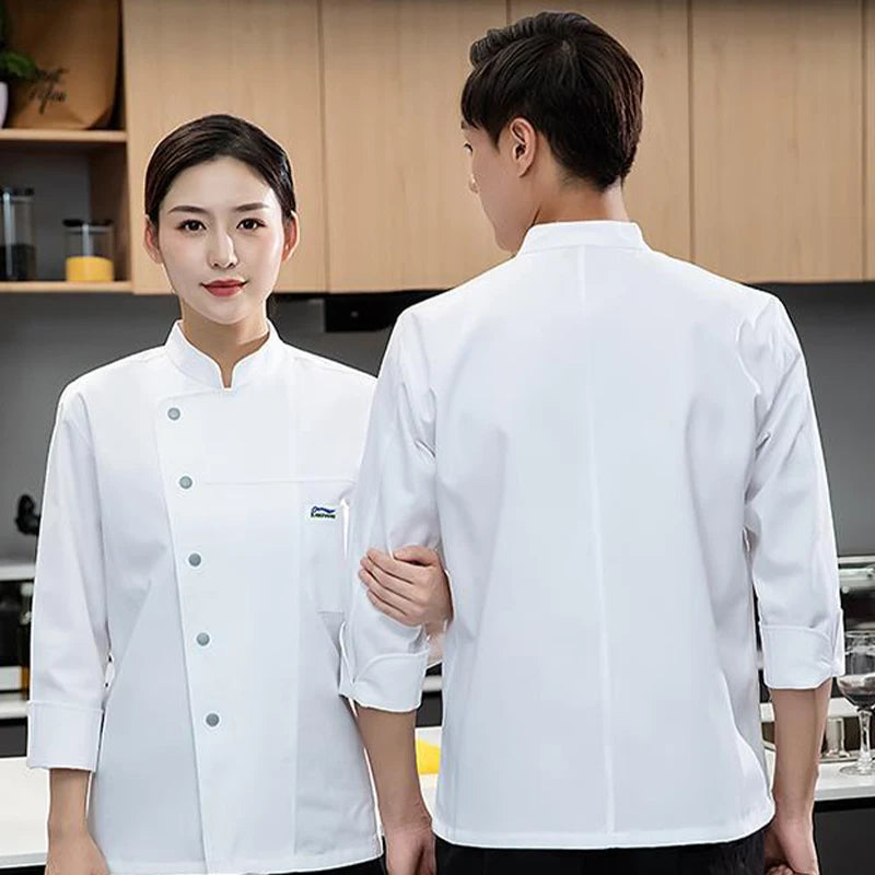 Hotel Chef Jacket Restaurant Cooking Clothing Black Men's Long Sleeve Cook Coat Bakery Bake Waiter Work Clothes Kitchen Uniform