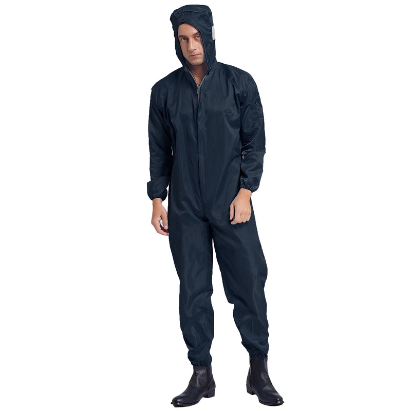 Adult Long Sleeve Anti-Static Dust-proof Hooded Coverall Workshop Uniform Overalls Lab Spray Paint Maintenance Work Jumpsuit