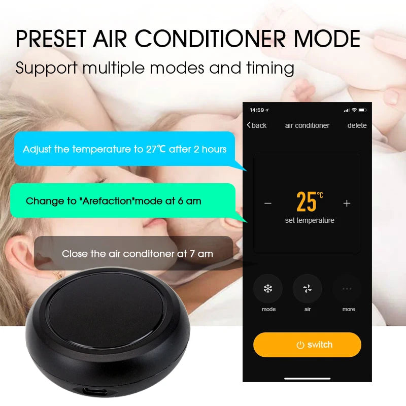 EARYKONG Tuya WiFi IR Remote Control for Air Conditioner TV Fan Smart Home Infrared Universal Remote , Support Alexa Google Home