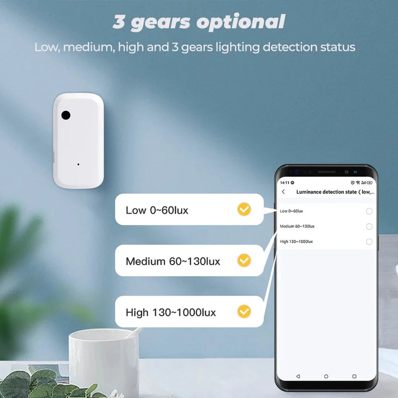Tuya ZigBee WiFi Light Sensor Smart Home Illumination Sensor APP Linkage Control Brightness Detector Illumination Automation